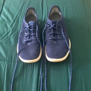 Allbirds Tree Runners sneakers, kauri marine blue w/white sole, size 8